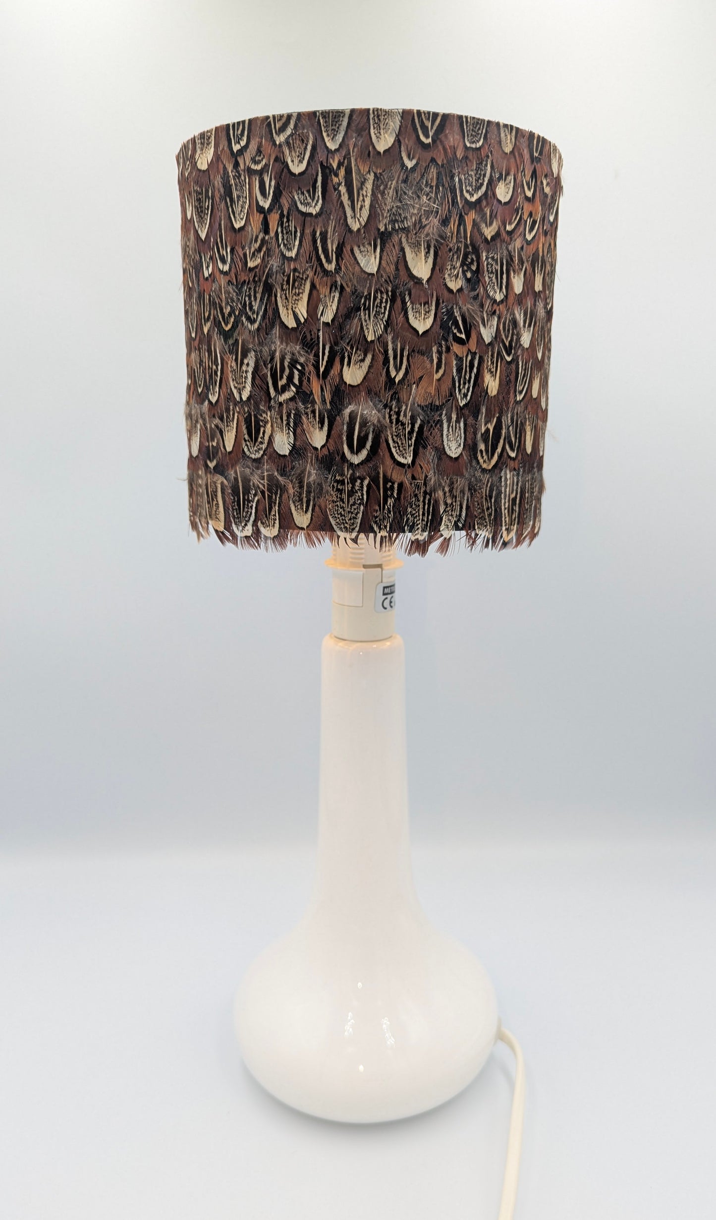 Abat-jour rond en plumes de FAISAN DORÉ