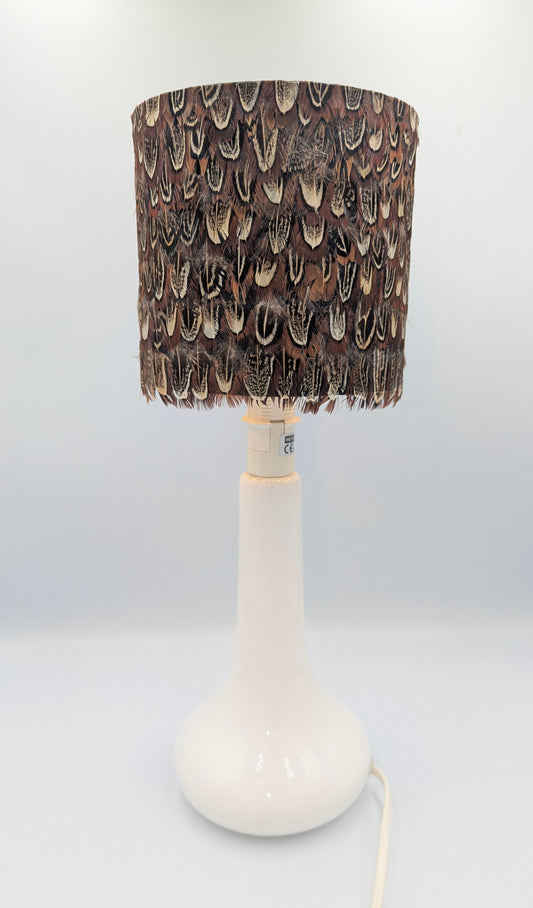 Abat-jour rond en plumes de FAISAN DORÉ