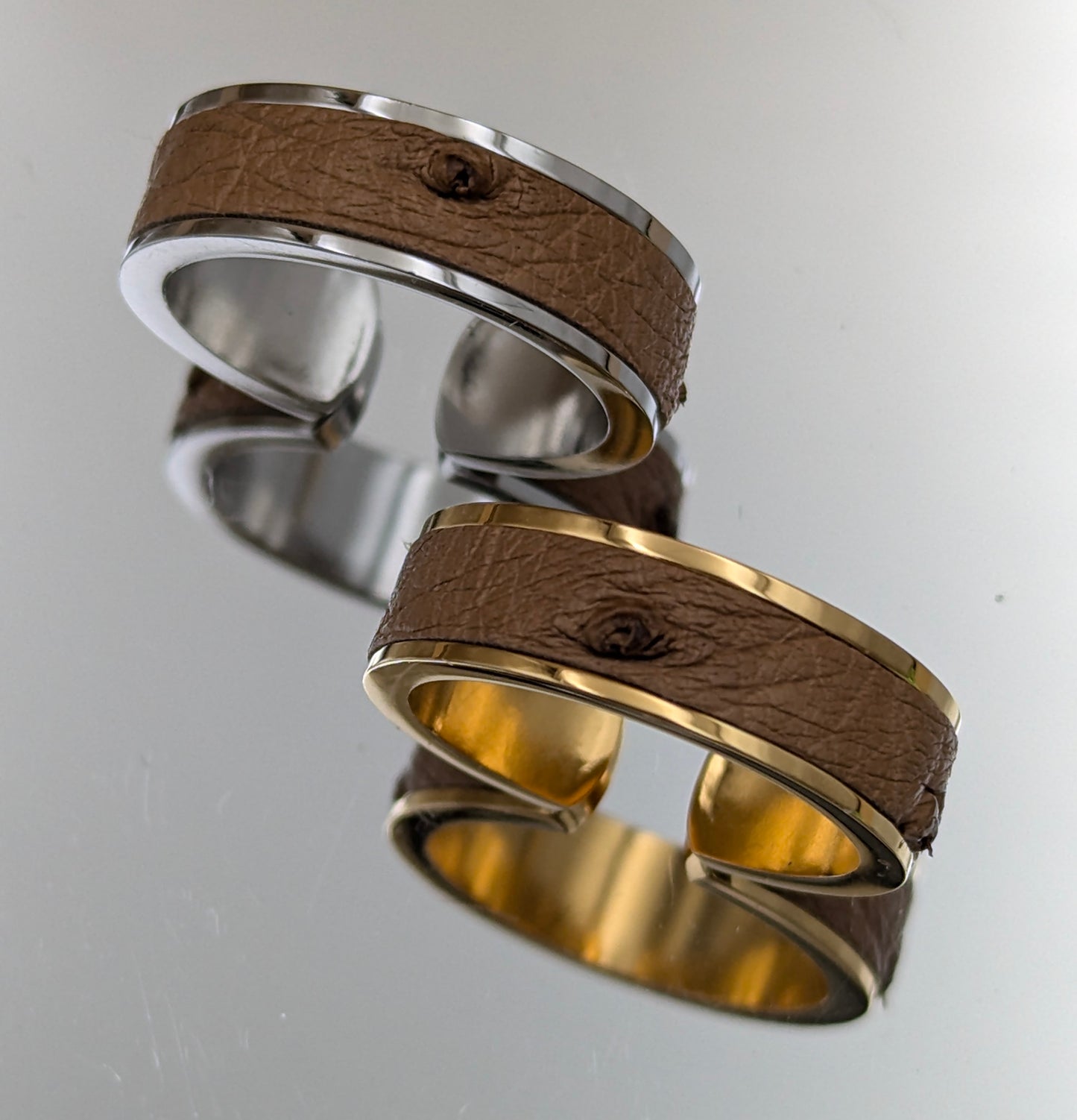 Bague anneau ouvert AUTRUCHE