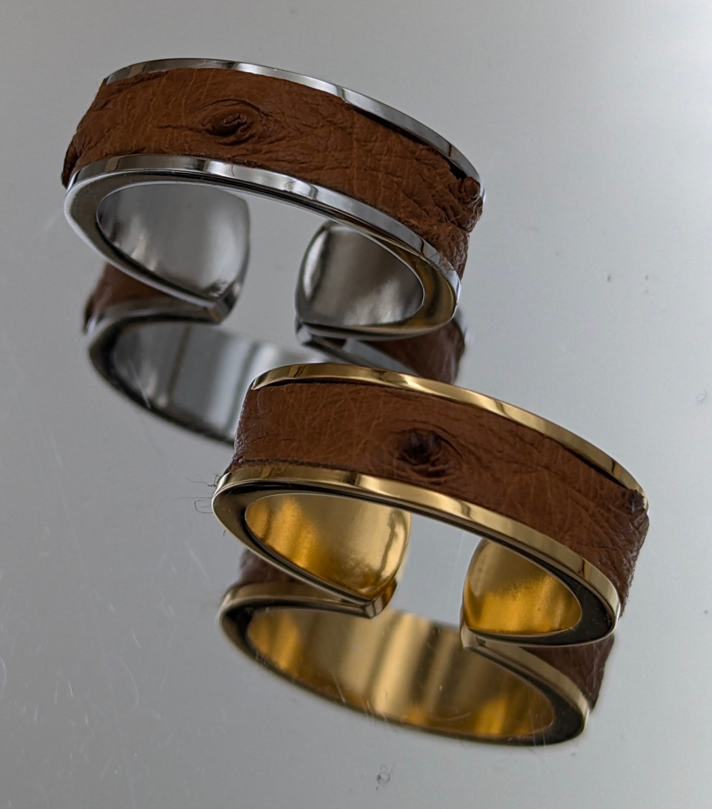 Bague anneau ouvert AUTRUCHE