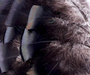 Abat-jour rond en plumes de DINDON BRONZÉ