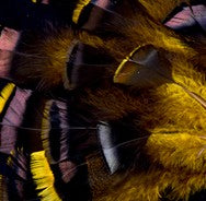 Abat-jour rond en plumes de DINDON BRONZÉ