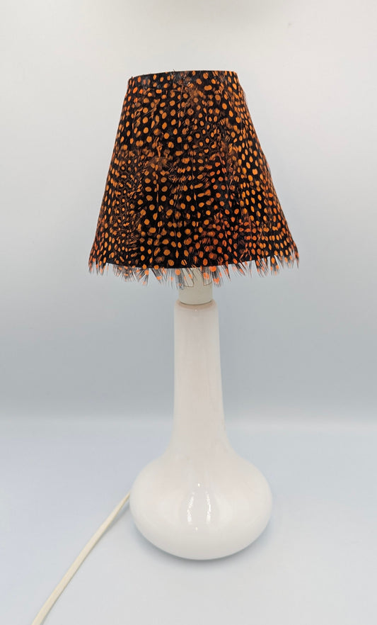 Abat-jour Conique en plumes de PINTADE DE NUMIDIE