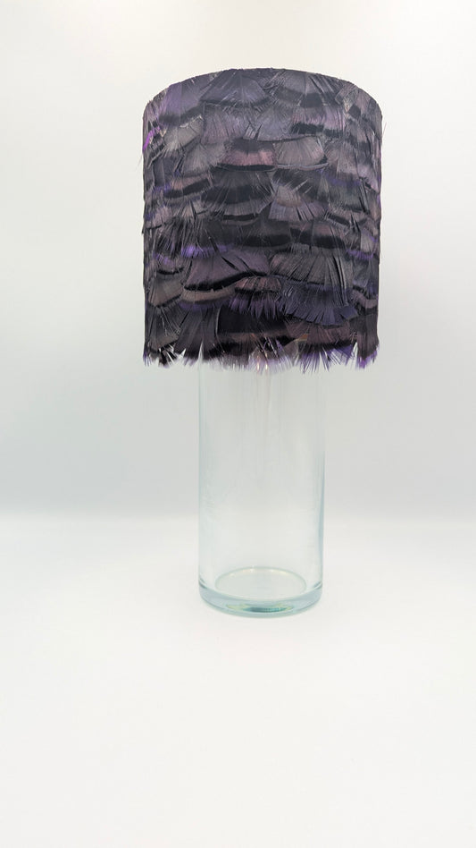 Abat-jour rond en plumes de DINDON BRONZÉ